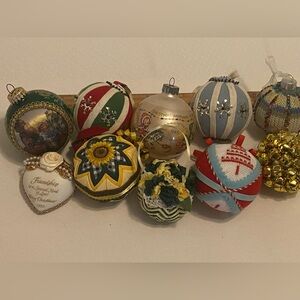 Assorted Holiday Ornament Collection. Handcrafted & Mass Market.